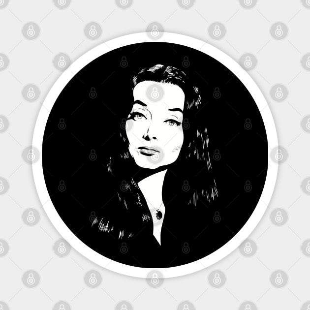 Morticia Addams Magnet by @johnnehill